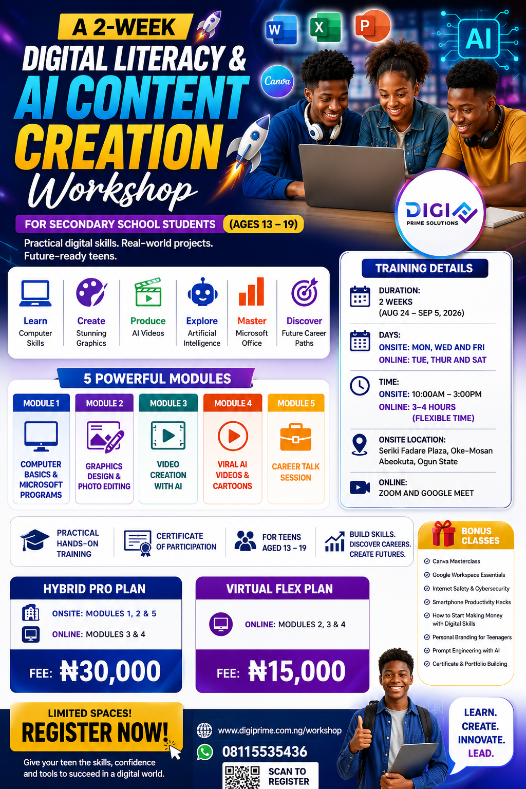 DIGITAL LITERACY & AI CONTENT CREATION WORKSHOP